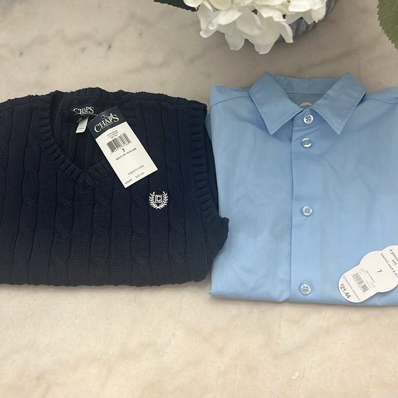 Chaps Other - CHAPS boys NWT vest and Wonder Years long sleeved dress shirt both sz 7 NWT’s